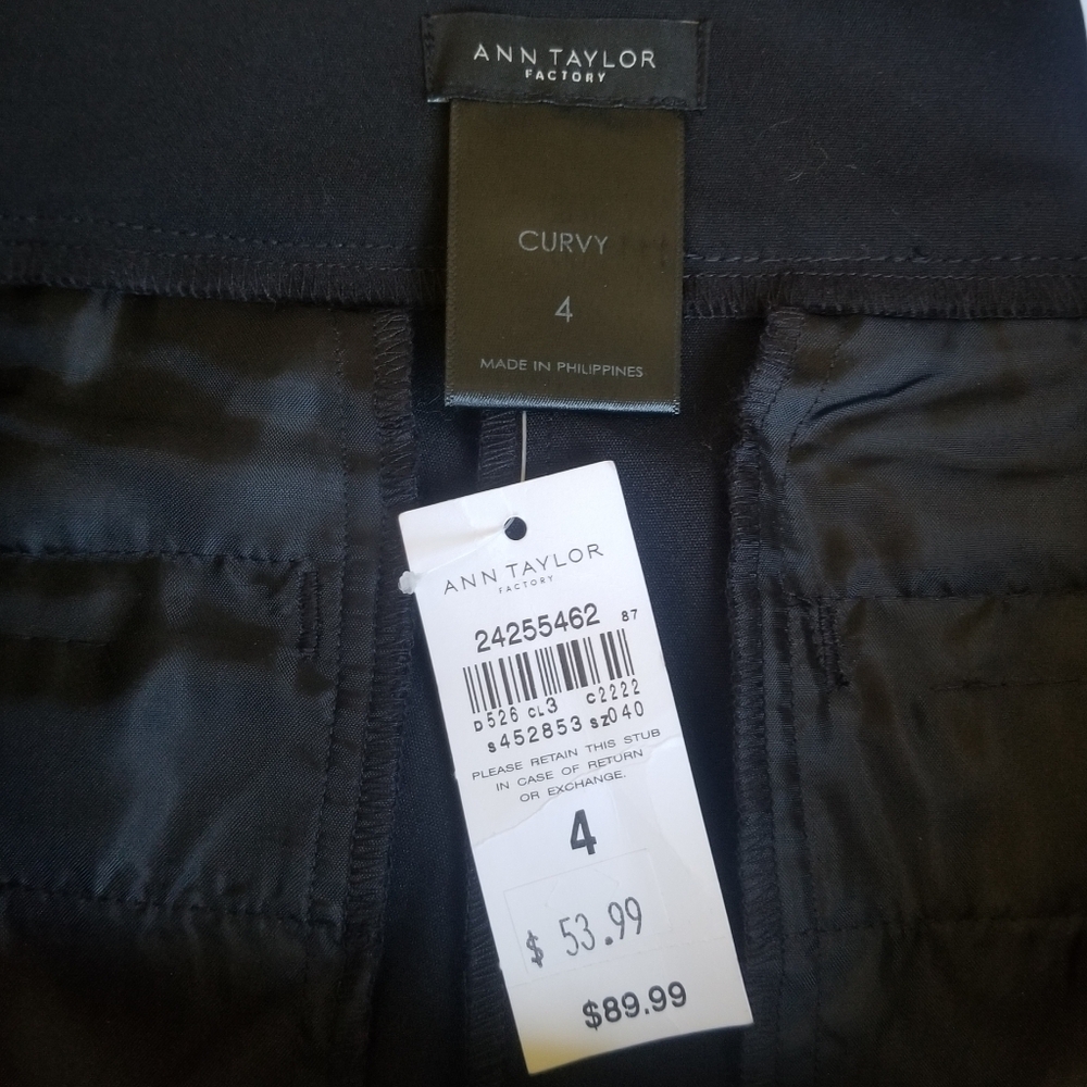 NWT Ann Taylor curvy slim leg black trousers size 4 - Picture 6 of 7